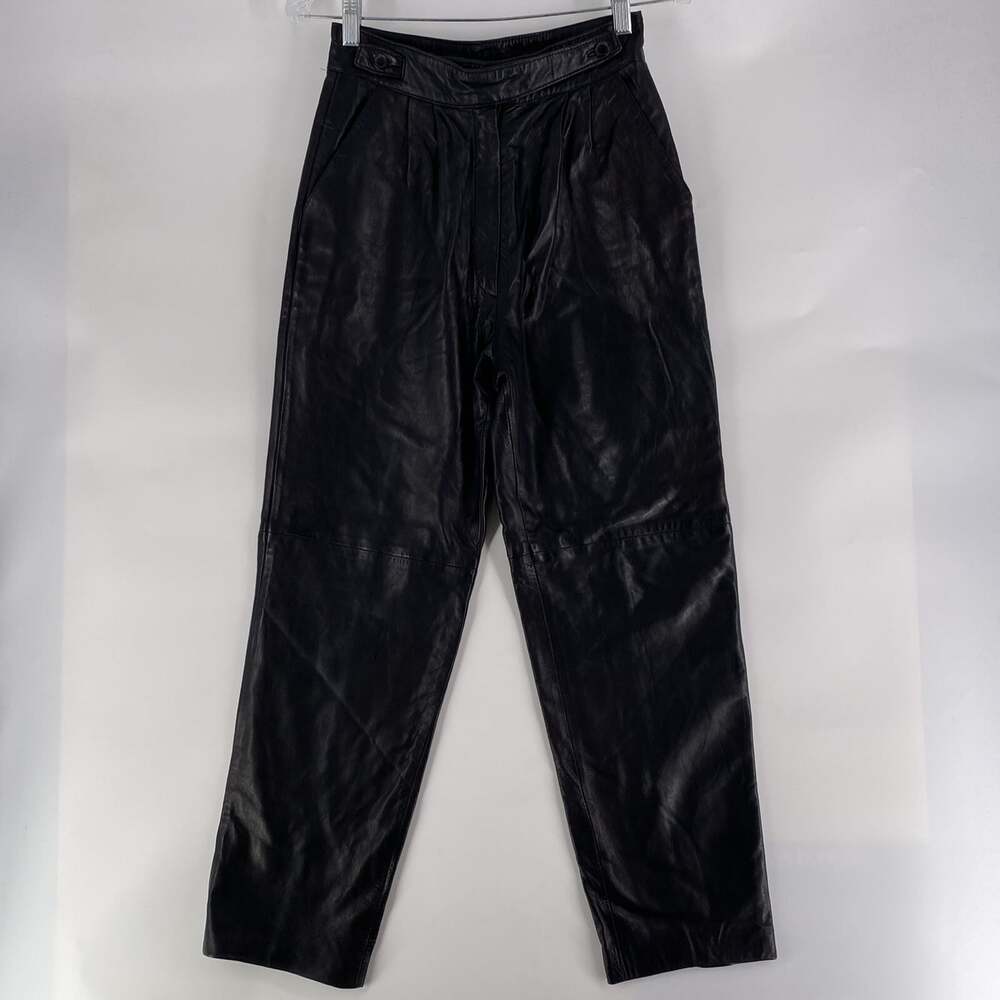ECHT LEDER Women’s Size 36 Black 100% Leather High Waisted Motorcycle Pants